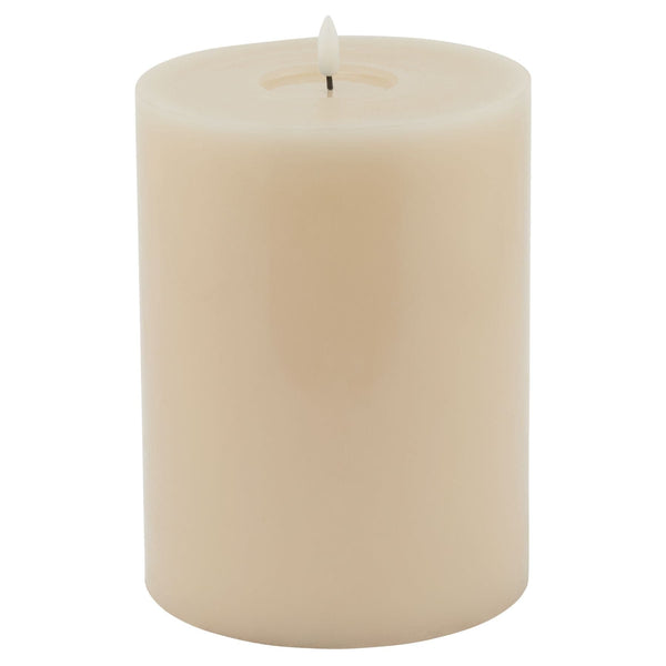 Luxe Collection Melt Effect 6x8 Taupe LED Wax Candle