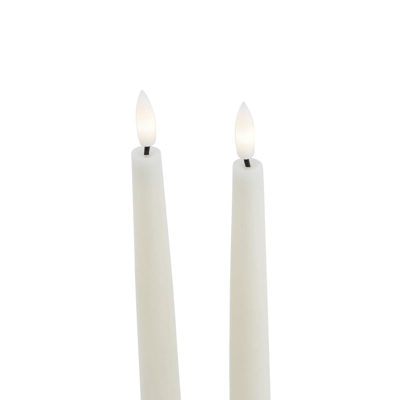 Luxe Collection S/2 Taupe LED Wax Dinner Candles