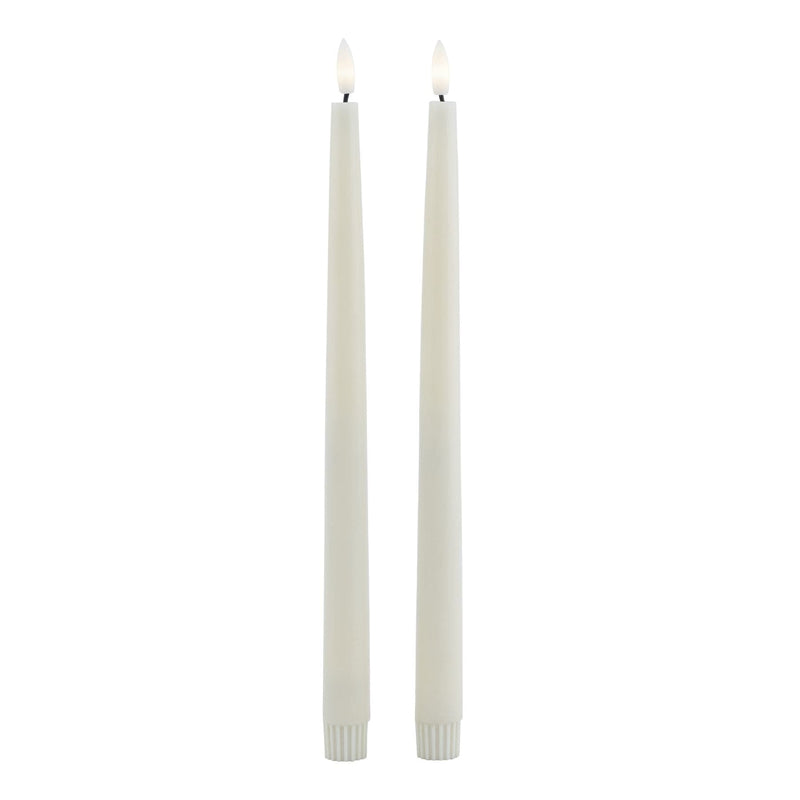 Luxe Collection S/2 Taupe LED Wax Dinner Candles