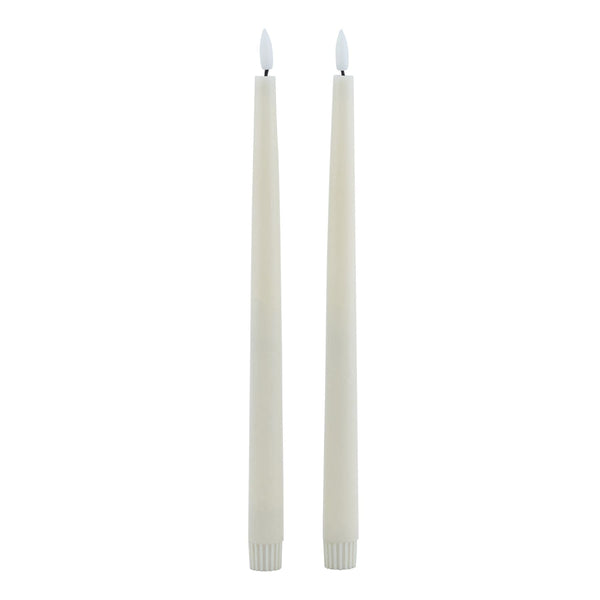 Luxe Collection S/2 Taupe LED Wax Dinner Candles