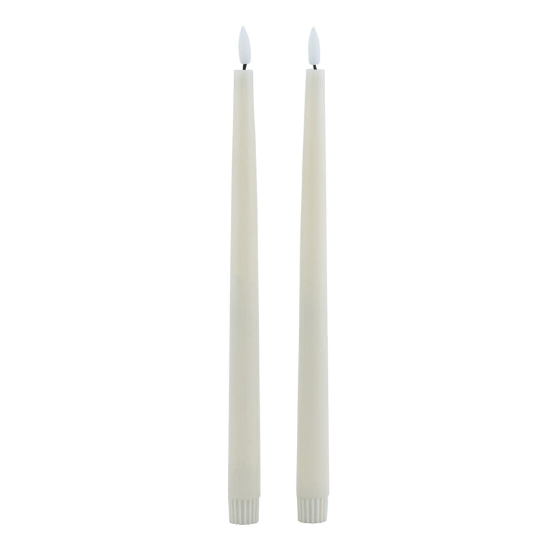 Luxe Collection S/2 Taupe LED Wax Dinner Candles