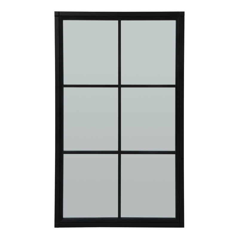 Black Wood Large Window Mirror